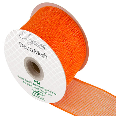 thecraftshop.net - Eleganza Deco Mesh - Ribbon - 63mm x 10m - ORANGE 5055370638938