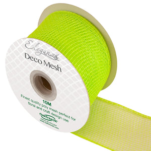 thecraftshop.net - Eleganza Deco Mesh - Ribbon - 63mm x 10m - LIME GREEN 5055370638945