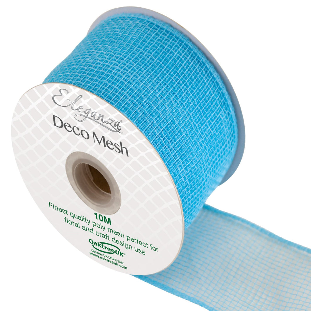 thecraftshop.net - Eleganza Deco Mesh - Ribbon - 63mm x 10m - LIGHT BLUE 5055370638983