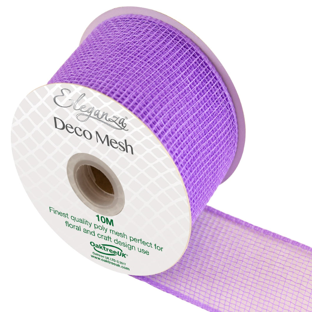 thecraftshop.net - Eleganza Deco Mesh - Ribbon - 63mm x 10m - LAVENDER 5055370639003
