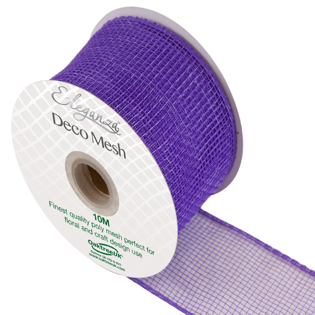 thecraftshop.net - Eleganza Deco Mesh - Ribbon - 63mm x 10m - PURPLE 	5055370639010