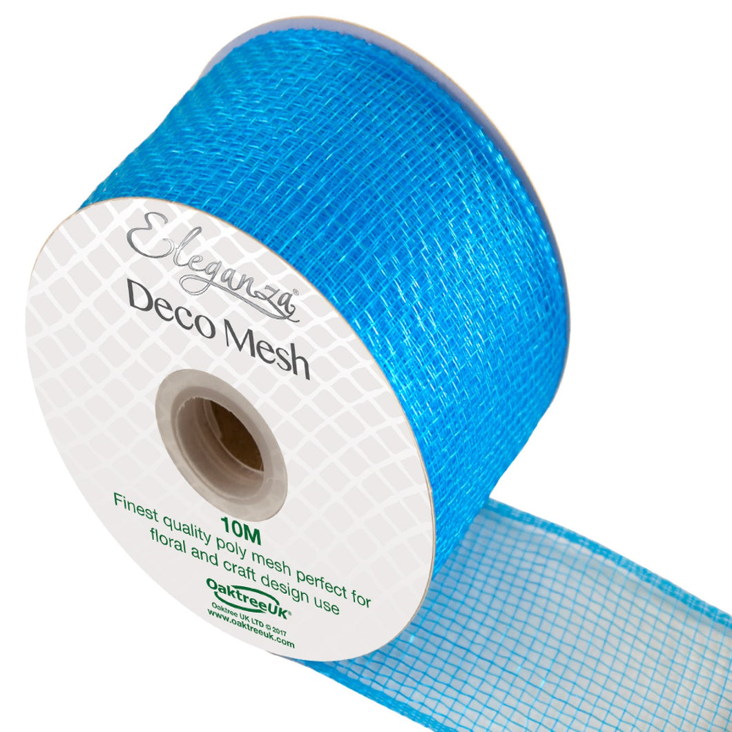 Eleganza - Deco Mesh - Waterproof Craft Ribbon - 63mm x 10m Roll - TURQUOISE