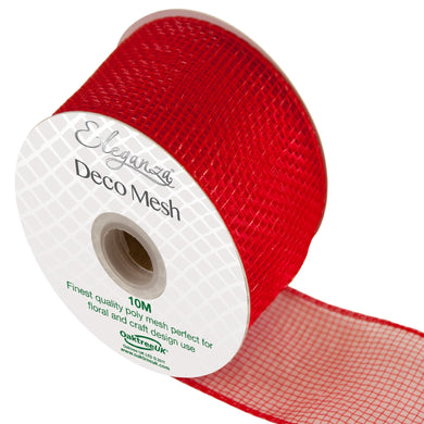 thecraftshop.net - Eleganza Deco Mesh - Ribbon - 63mm x 10m - RED 5055370639041