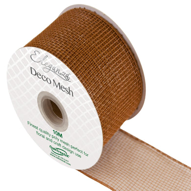 thecraftshop.net - Eleganza Deco Mesh - Ribbon - 63mm x 10m - TAN 5055370639065