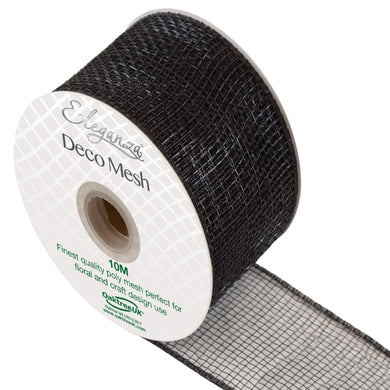 thecraftshop.net - Eleganza Deco Mesh - Ribbon - 63mm x 10m - BLACK 5055370639072