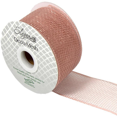 thecraftshop.net - Eleganza Deco Mesh - Ribbon - 63mm x 10m - ROSE GOLD 5055370639089