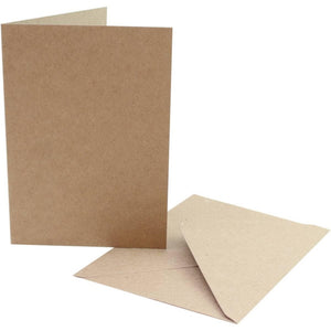 thecraftshop.net Trucraft - Brown Recycled Blank Cards with Envelopes C6 Rectangle - Pack of 10