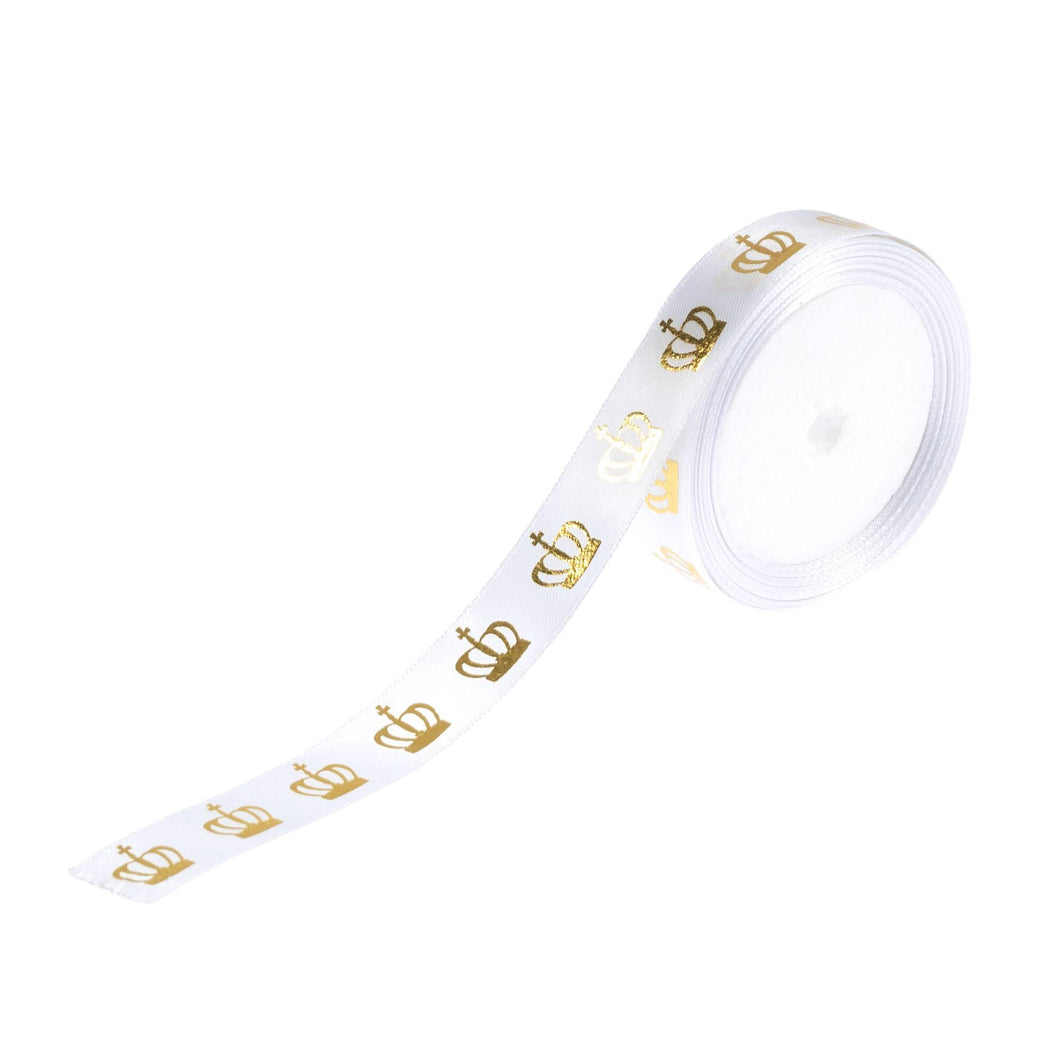 Gold Crown - 20mm Satin Single Sided Ribbon - 10m Reel