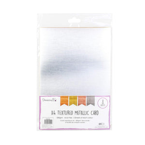 Dovecraft - Premium Textured Metallic Card -  250gsm - 8 x A4 Sheets