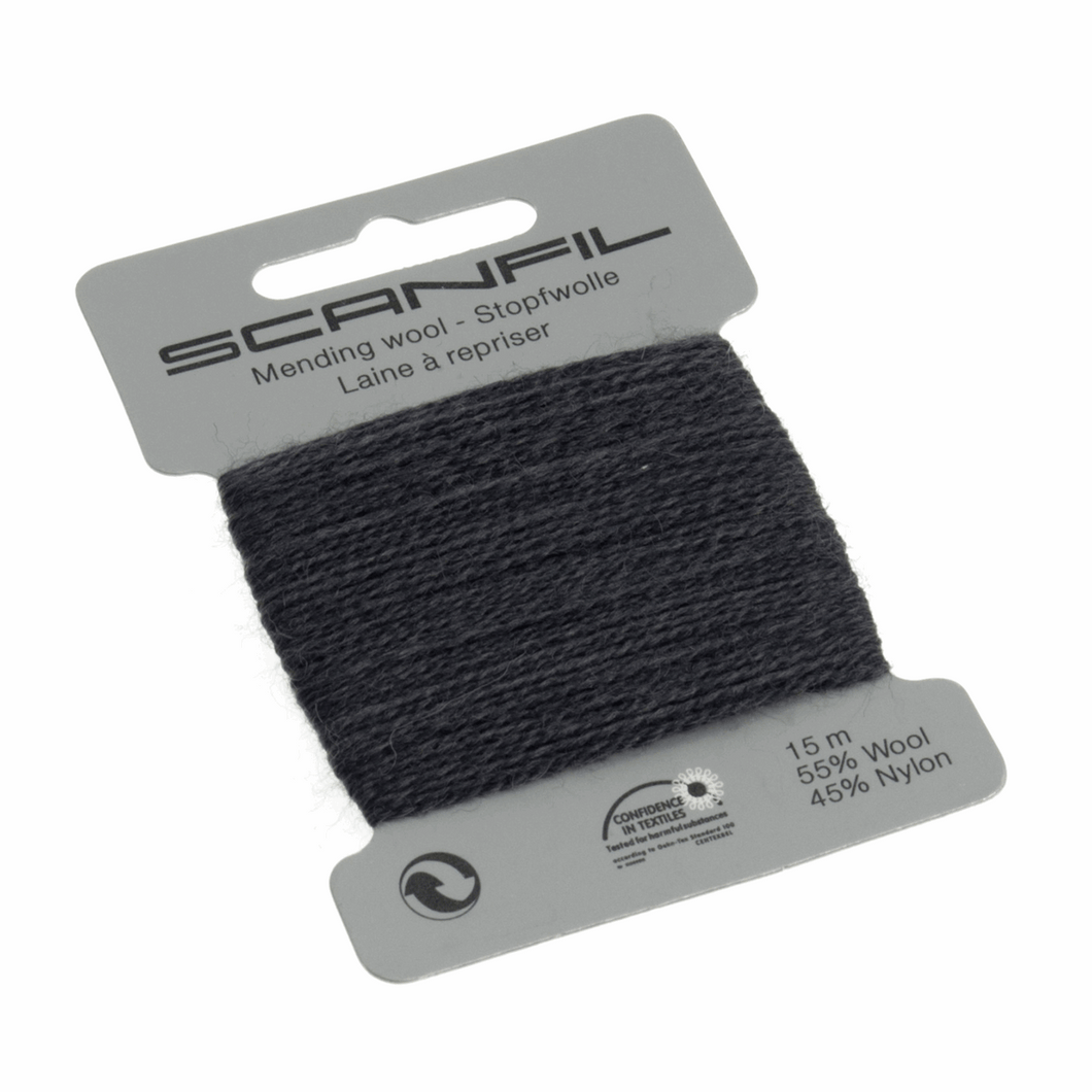 www.thecraftshop.net Scanfil - Mending Wool Thread - 15m - Col. 054 Dark Grey