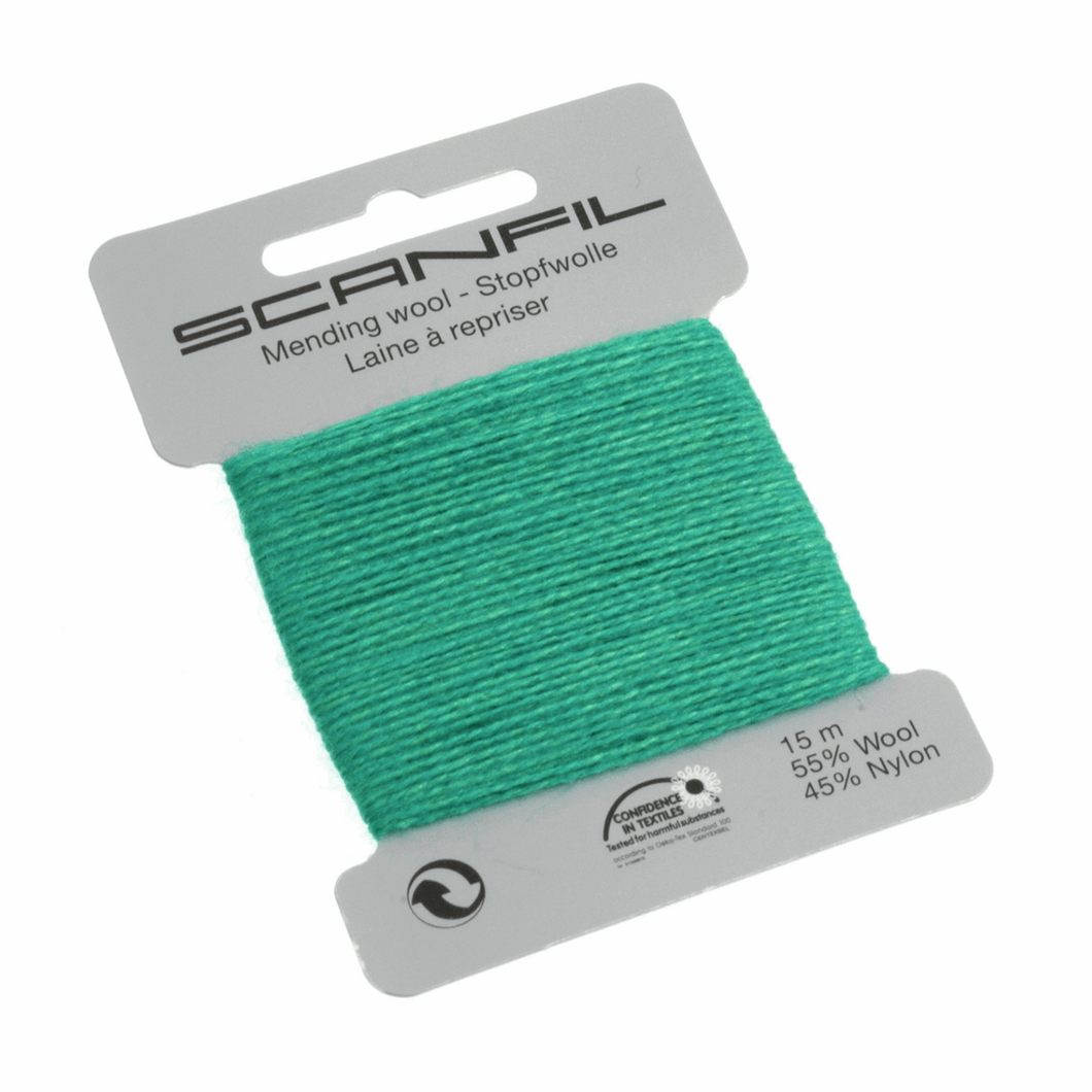 www.thecrafsthop.net Scanfil - Mending Wool Thread - 15m - Col. 100 Emerald Green