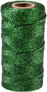 Habicraft Metallic Rope String Bakers Twine 100 Metre Roll - GREEN