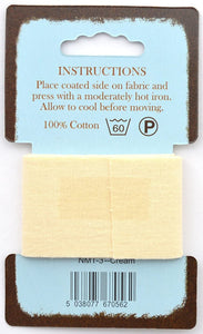 www.thecraftshop.net Nortexx - Iron on Mending Tape - CREAM - 35mm Wide x 1m