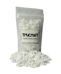 Trucraft -  Plastic Snaps - 50 Sets - B03 Glossy White - Size 20 T5