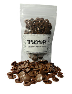 Trucraft - Plastic Snaps - 50 Sets - B06 Glossy Dark Brown - Size 20 T5