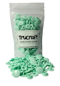 Trucraft - Plastic Snaps - 50 Sets - B19 Glossy Mint Green - Size 20 T5