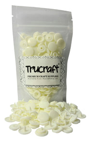 Trucraft -  Plastic Kam Snaps - 50 Sets - B22 Glossy Ivory - Size 20 T5