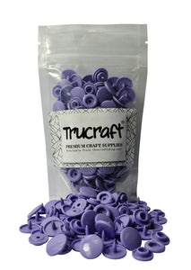 Trucraft - Plastic Snaps - 50 Sets - B28 Glossy Dark Lavender - Size 20 T5