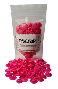 Trucraft - Plastic Snaps - 50 Sets - B47 Glossy Neon Pink - Size 20 T5