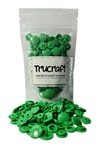 Trucraft - Plastic Snaps - 50 Sets - B51 Glossy Kelly Green - Size 20 T5