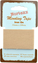 Load image into Gallery viewer, www.thecraftshop.net Nortexx - Iron on Mending Tape - BEIGE - 35mm Wide x 1m
