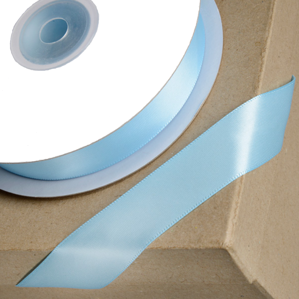 Trucraft - Double Sided Satin Craft Ribbon - 15mm x 2m Length - Baby Blue