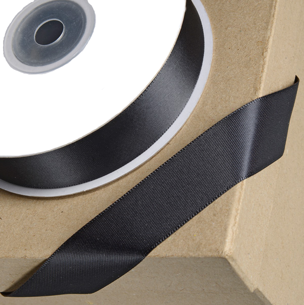 Trucraft - Double Sided Satin Craft Ribbon - 15mm x 2m Length - Black