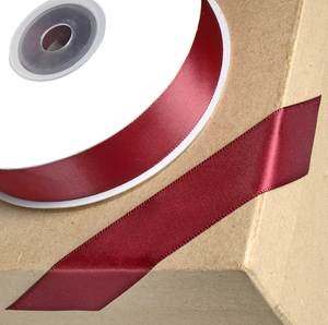 Trucraft - Double Sided Satin Craft Ribbon - 15mm x 2m Length - Dark Burgundy