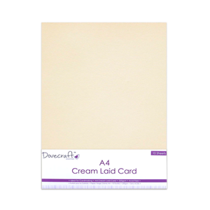 Dovecraft - Premium Craft Cream Laid Card - 220gsm - 10 x A4 Sheets