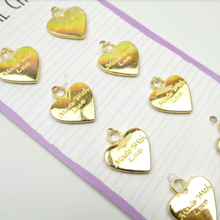 Load image into Gallery viewer, Dovecraft - MADE WITH LOVE - Gold - Heart Metal Craft Charms - Pack of 8
