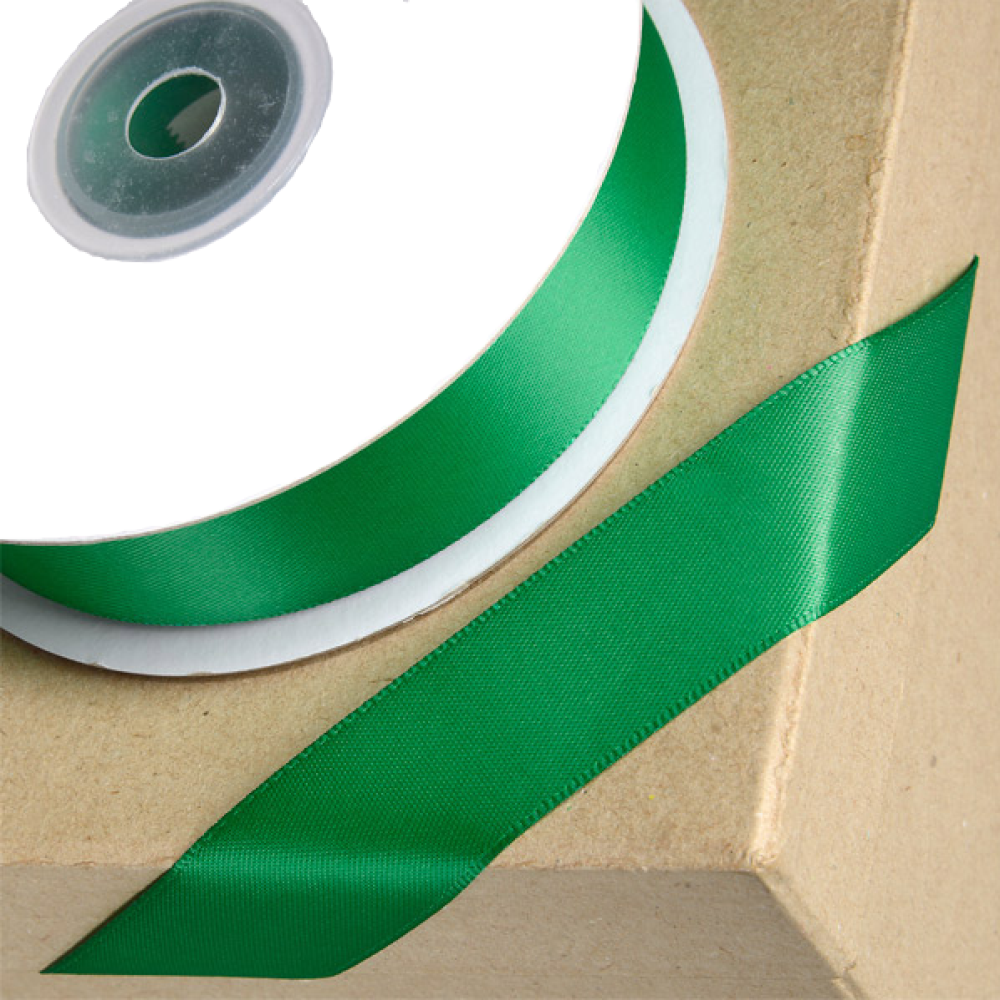 Trucraft - Double Sided Satin Craft Ribbon - 15mm x 2m Length - Grass Green
