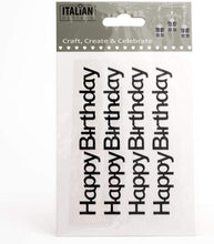 Load image into Gallery viewer, Italian Options - HAPPY BIRTHDAY Stickers - Black Glitter
