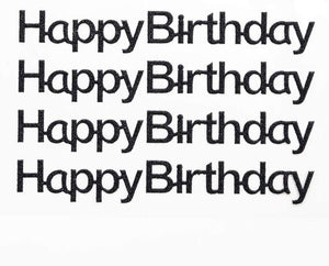 Italian Options - HAPPY BIRTHDAY Stickers - Black Glitter