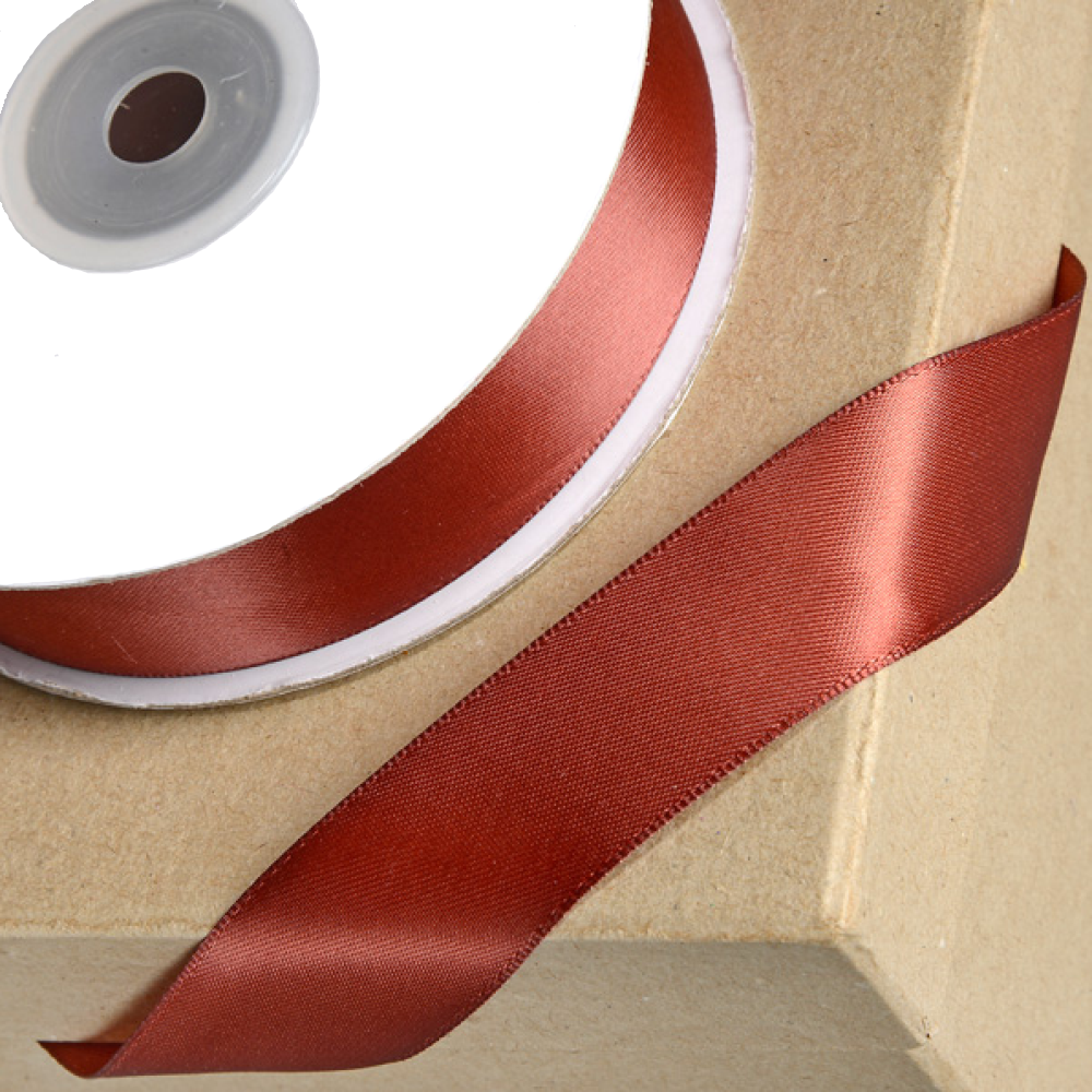 Trucraft - Double Sided Satin Craft Ribbon - 15mm x 2m Length - Marsala