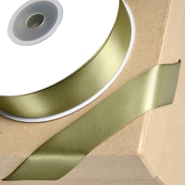 Trucraft - Double Sided Satin Craft Ribbon - 15mm x 2m Length - Moss Green