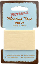 Load image into Gallery viewer, www.thecraftshop.net Nortexx - Iron on Mending Tape - CREAM - 35mm Wide x 1m
