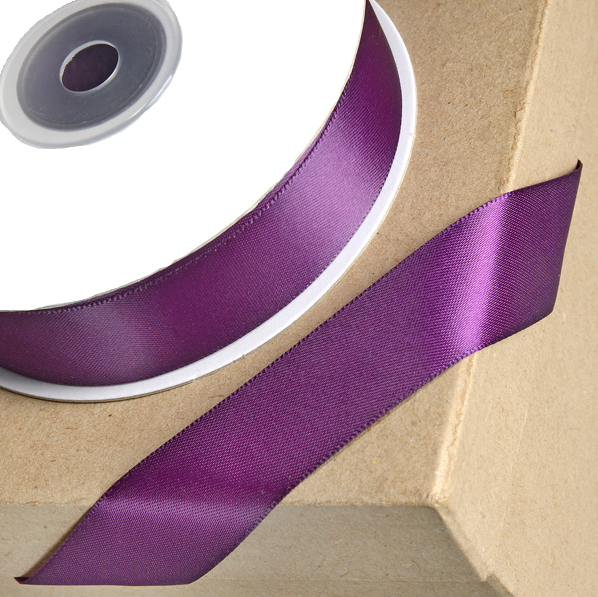 Trucraft - Double Sided Satin Craft Ribbon - 15mm x 2m Length - Plum