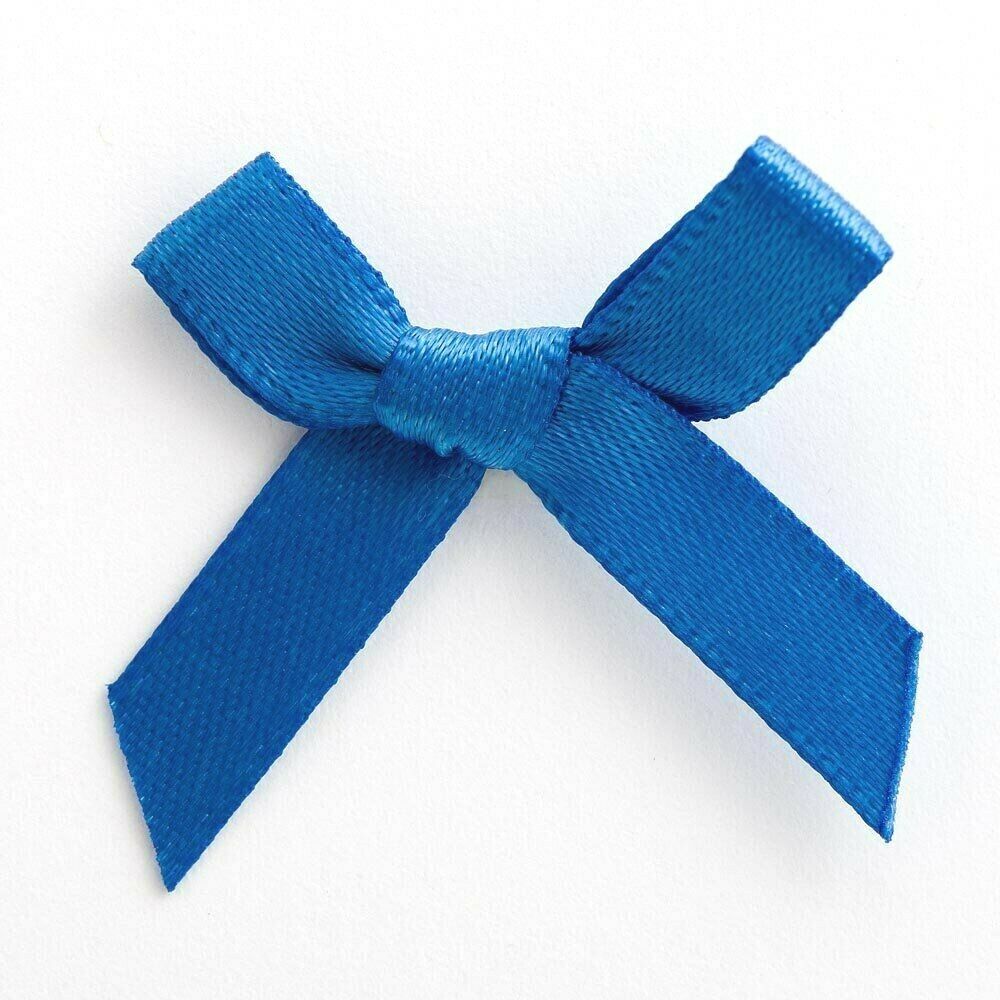 Trucraft - 3cm Satin Ribbon Mini Craft Bows - ROYAL BLUE - Pack of 20