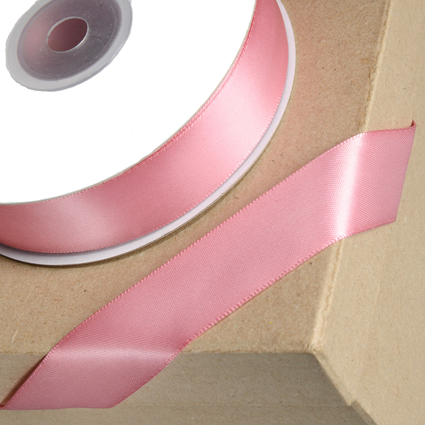 Trucraft - Double Sided Satin Craft Ribbon - 15mm x 2m Length - Rose Pink