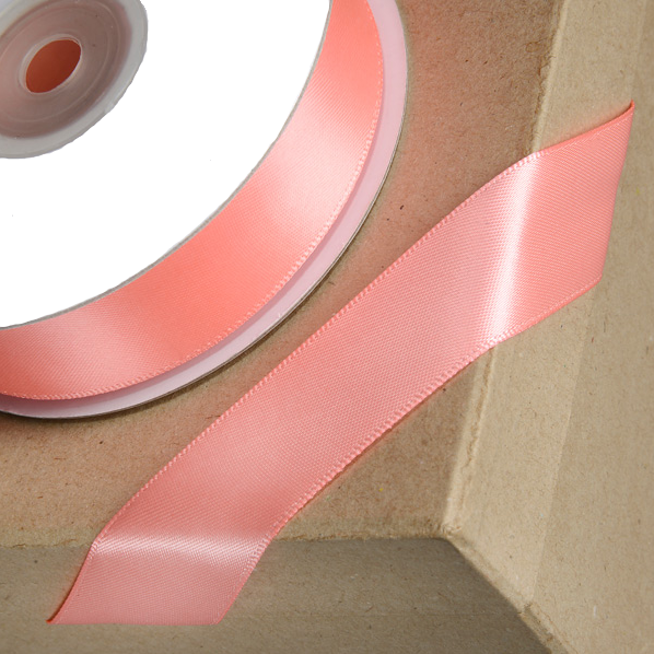 Trucraft - Double Sided Satin Craft Ribbon - 15mm x 2m Length - Salmon