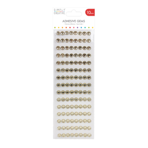Simply Creative - Adhesive Gems - Gold - 10mm Sheet of 120