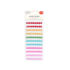 Simply Creative - Adhesive Half Pearls - Rainbow Colours - 10mm - Sheet of 88