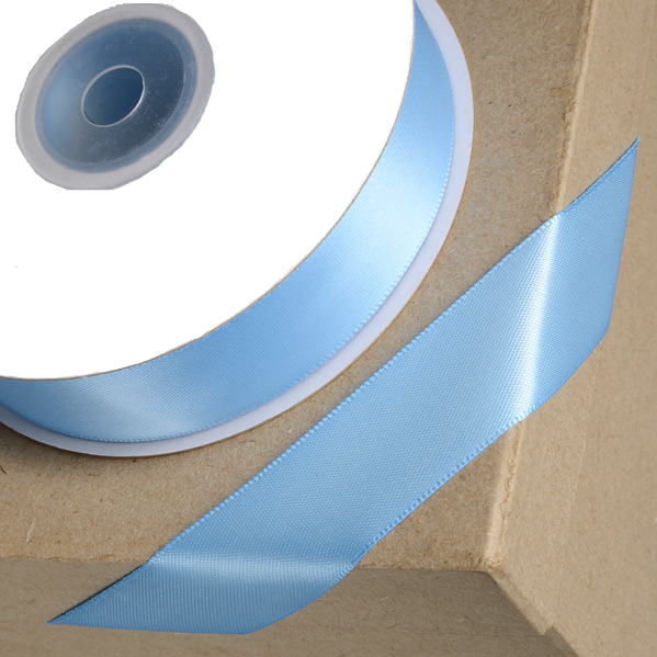 Trucraft - Double Sided Satin Craft Ribbon - 15mm x 2m Length - Sky Blue