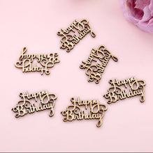 Load image into Gallery viewer, thecraftshop.net trucraft Wooden MDF  Happy Birthday   Craft Embellishments  Card Toppers   Pack of 5
