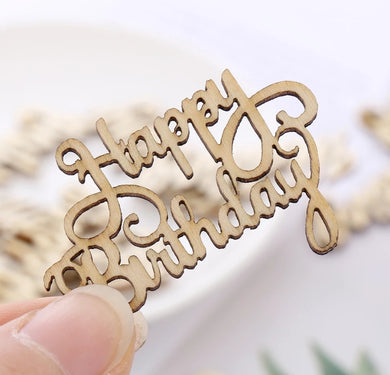thecraftshop.net trucraft Wooden MDF  Happy Birthday   Craft Embellishments  Card Toppers   Pack of 5