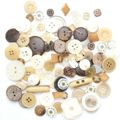 THECRAFTSHOP.NET Trucraft - Mixed Size Buttons - 95g Pack - NEUTRALS