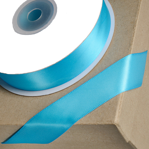 Trucraft - Double Sided Satin Craft Ribbon - 15mm x 2m Length - Turquoise