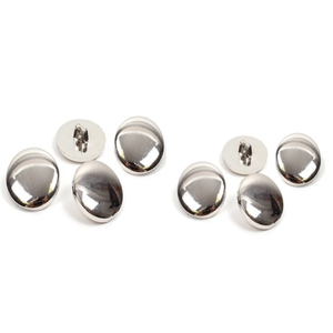 Trucraft - 15mm Silver Flat Round Shank Blazer Buttons - Pack of 8