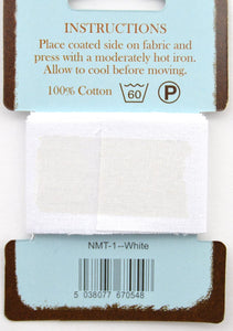 WWW.THECRAFTSHOP.NET Nortexx - Iron on Mending Tape - WHITE - 35mm Wide x 1m