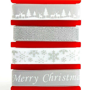 thecraftshop.net Italian Options - Winter Wonderland Christmas Ribbons – 8M (4 Designs x 2M)